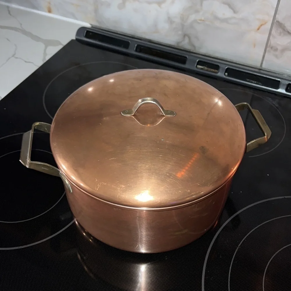 5Q Odi Portugal Round Copper Pot with Lid
